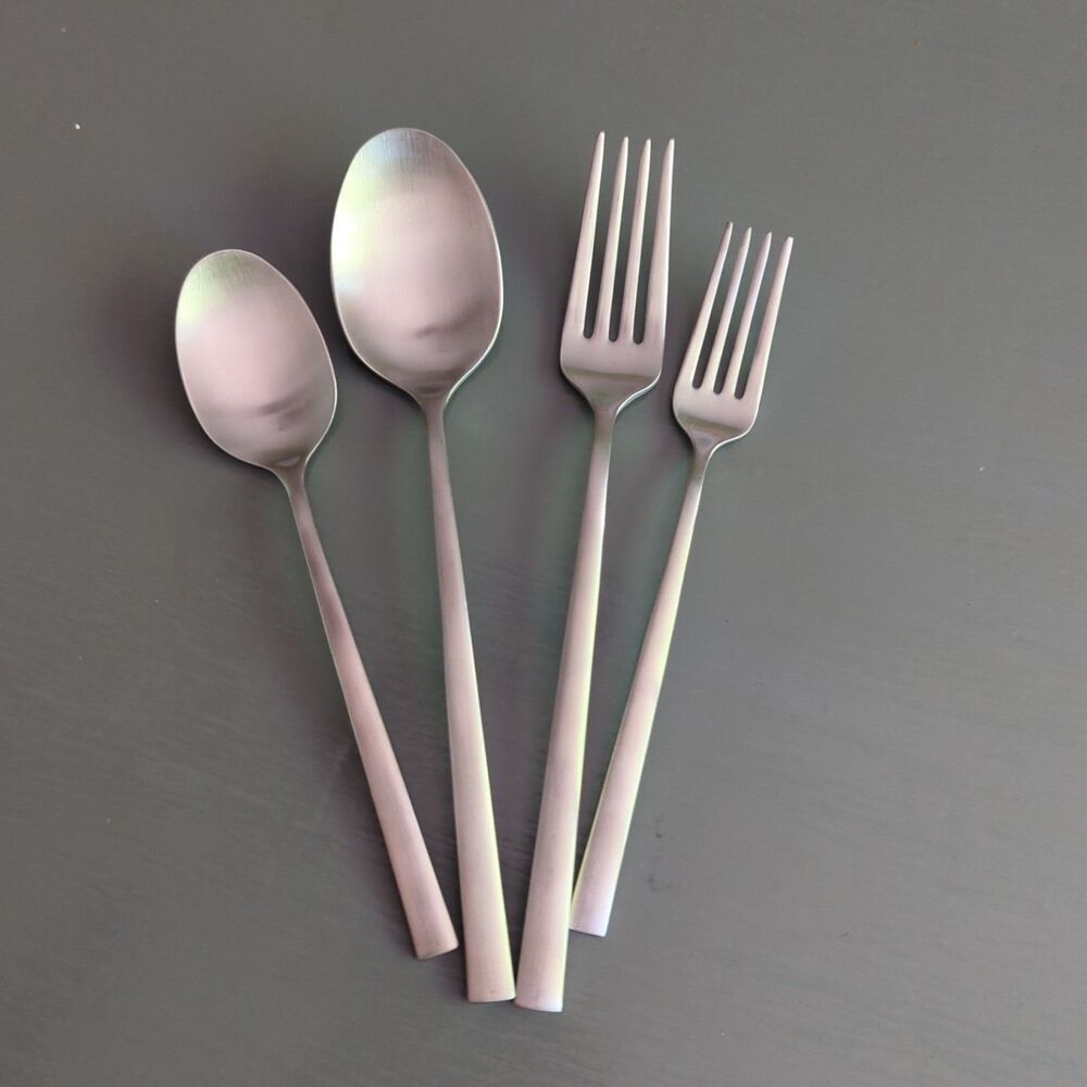 Costa Nova Vela Brushed Flatware 4 Pieces Forks Spoons